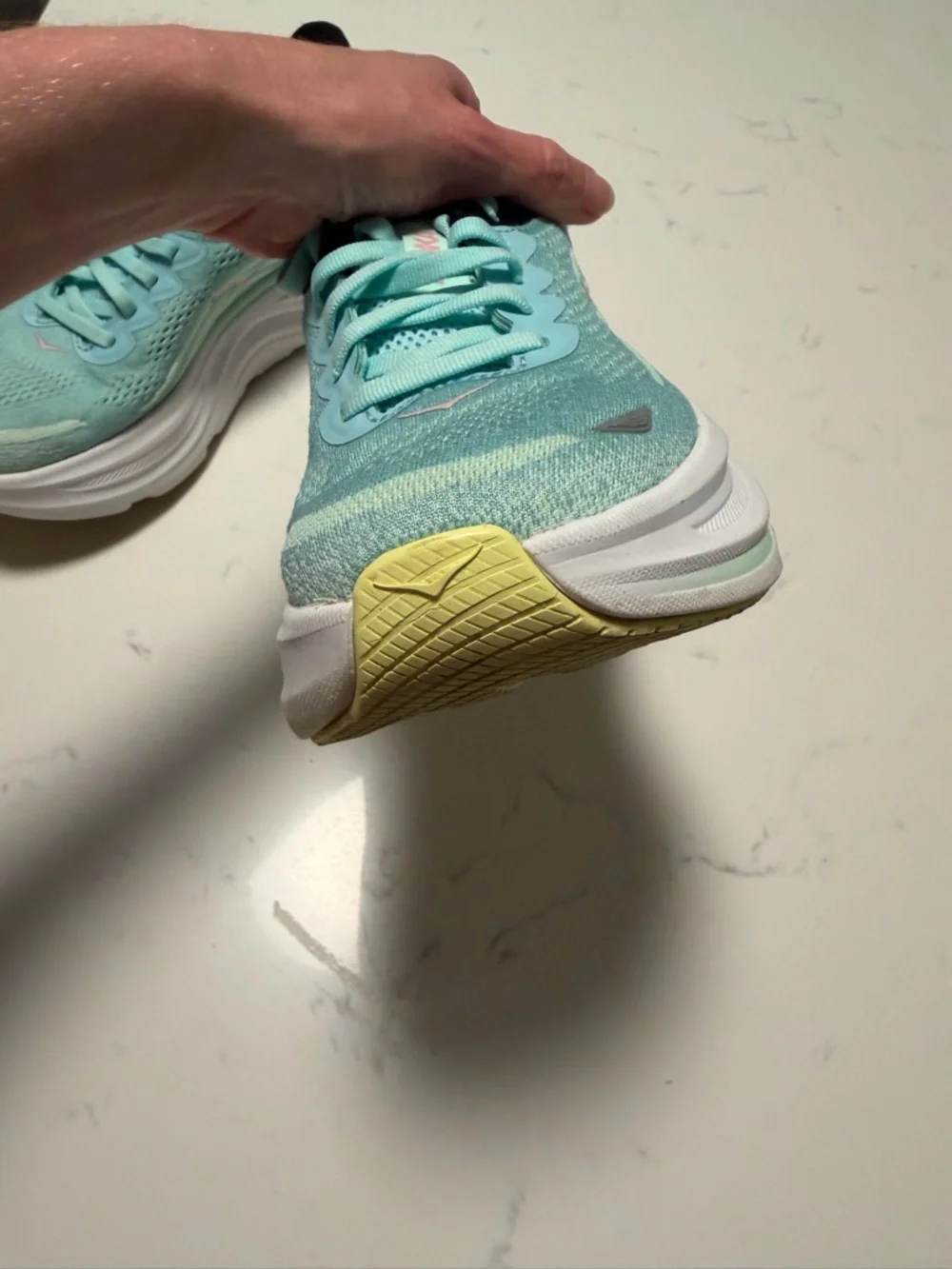 Hoka Bondi 9 Blue Spark/Mint Fluorite Size 7 VGUC - Picture 7 of 14